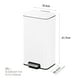 thumbnail image 3 of Bote de basura para cocina baño oficina Acero Inoxidable blanco 30 L con tapa y pedal EKO Madison, 3 of 5