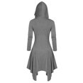 thumbnail image 4 of Womens Halloween Costumes 2024 Cosplay Gothic Dresses Women Costumes Hooded Vintage Pullover High Low Bandage Long Dress Cloak, 4 of 4