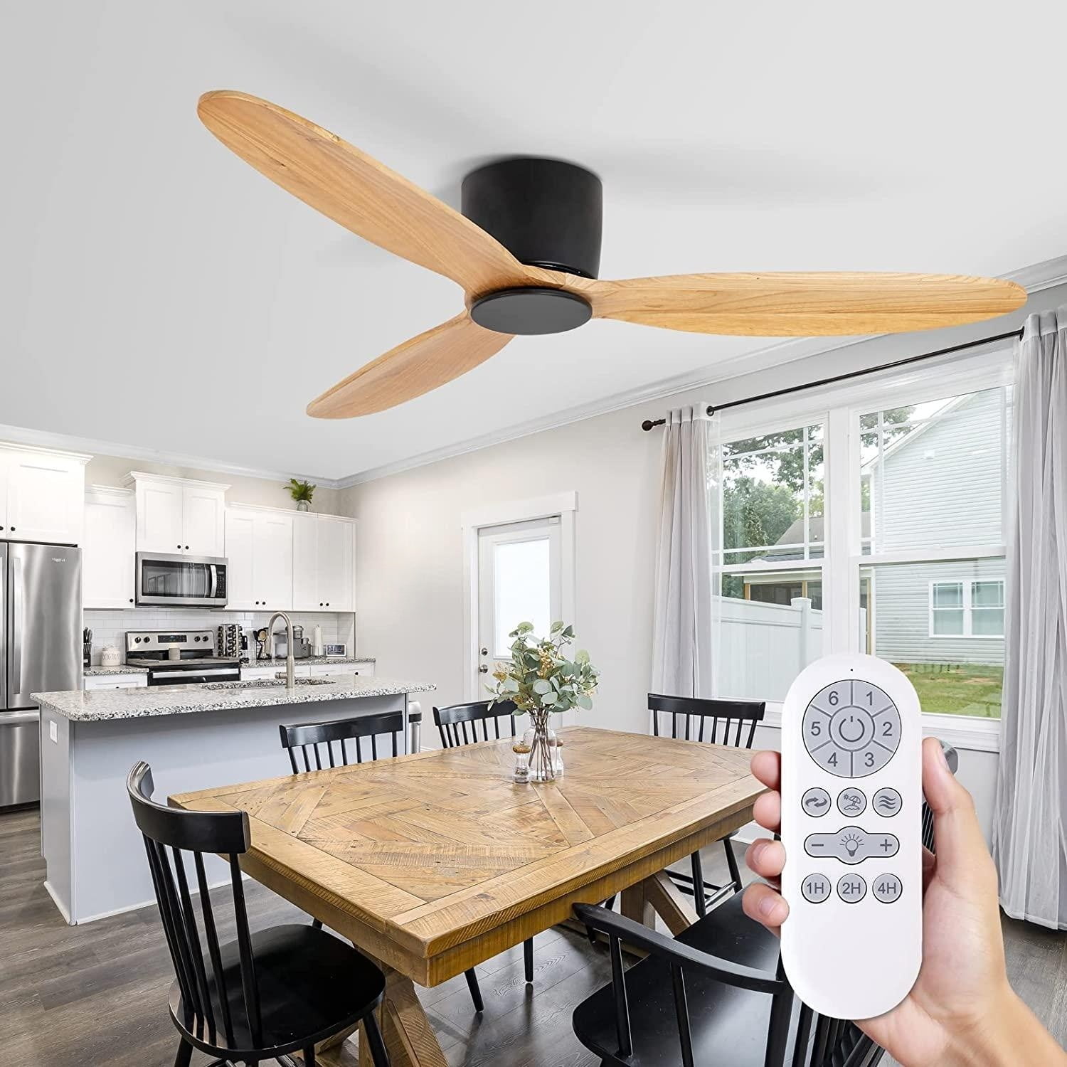 Ceiling Fan No Light and Remote Control,52" Outdoor Ceiling Fans