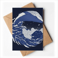thumbnail image 1 of Blue Ocean Waves Night Dark Greeting Cards You are Invited Invitations, 1 of 3