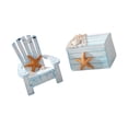 thumbnail image 2 of deevoka 2 Pieces Beach Nautical Theme Mini Chair and Chest for Home Child Room Vanity Sea Star, 2 of 9