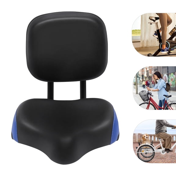 Universal Bicycle Seat with Backrest Comfort Wide Bicycle Tricycle Saddle Seat Cushion with Back Rest Support