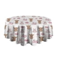 thumbnail image 5 of White Highland Cow Dress Shoe Pattern Round Tablecloth 60"x60",Wrinkle Wipeable Table Cloth for Kitchen Dining Room Picnic Patio Party, 5 of 6