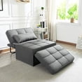 thumbnail image 1 of Vonanda Canapé-Lit, Chaise Convertible 4 en 1 Pouf Pliant Multifonctions Lit d'Invité en Lin Respirant Moderne avec Couchette Réglable pour Petit Appartement de Chambre, Gris Foncé, 1 of 2