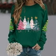 thumbnail image 1 of Ugly Noël Chandail Femme Chandail à Capuche Imprimé Col Rond Manches Longues Drôle Vert G, 1 of 4