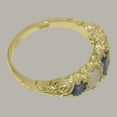 thumbnail image 4 of LBG British Made 9k Yellow Gold Sapphire & Opal ring Womens Band Ring - 33 size options - Size 11.75, 4 of 6