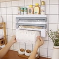 thumbnail image 3 of Salsa de montaje en pared Botellero Rack de almacenamiento Soporte de toalla de papel multifuncional Dispensador de película conservante para cocinaGris azul) Khall Tendencias, 3 of 3