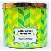 Bath & Body Works Golden Berry Mistletoe, 3 wick Candle