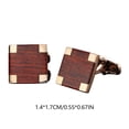 thumbnail image 4 of Gemelos con estilo para hombre, 2 uds., vestido Unisex de boda, Marron oscuro Zulema Gemelos de camisa, 4 of 5