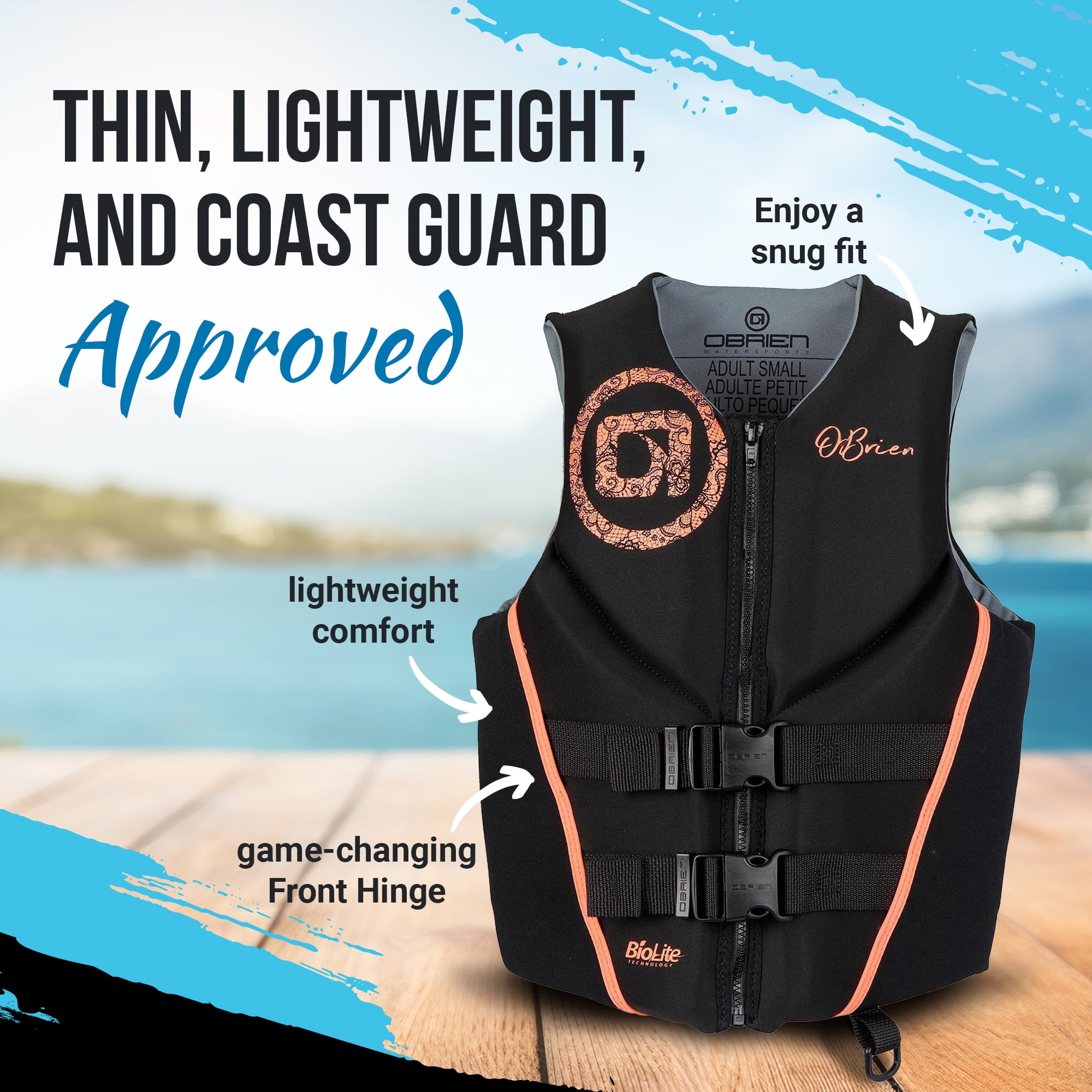 O'Brien Women's Traditional RS Life Jacket with BioLite Construction