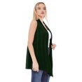 thumbnail image 2 of Women's Casual Solid Comfy Sleeveless Draped Open Front Cardigan S-3XL, 2 of 5