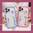 thumbnail image 2 of Funda De Teléfono Transparente A Prueba De Golpes Para iPhone 13 12 11 Pro Max X XS XR 7 8 Plus SE 2 Silicona Suave Tarjeta De Dibujos Animados KT cat Doraemon Jingle Holder, 2 of 3