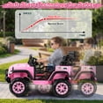 thumbnail image 5 of VIBESPARK 24V 2-Seater Ride on Toys, Kids Electric Ride on Cars with Remote Control, 400W Powered Ride on Truck w/ Bluetooth, 3-Point Seat Belts, Spring Suspension, Pink, 5 of 7