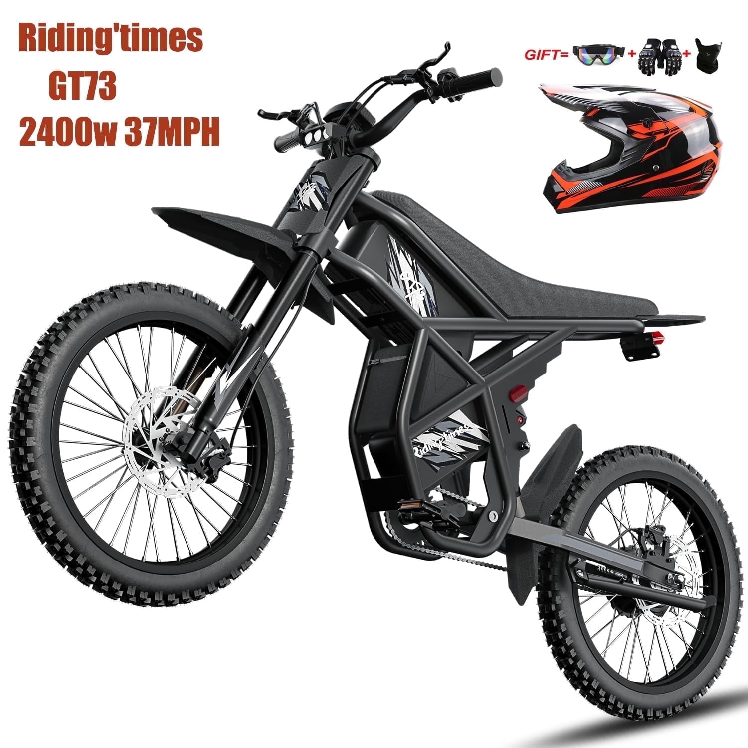 Ridingtimes GT73 Electric Dirt Bike for Adults,2400W Motor 48V18