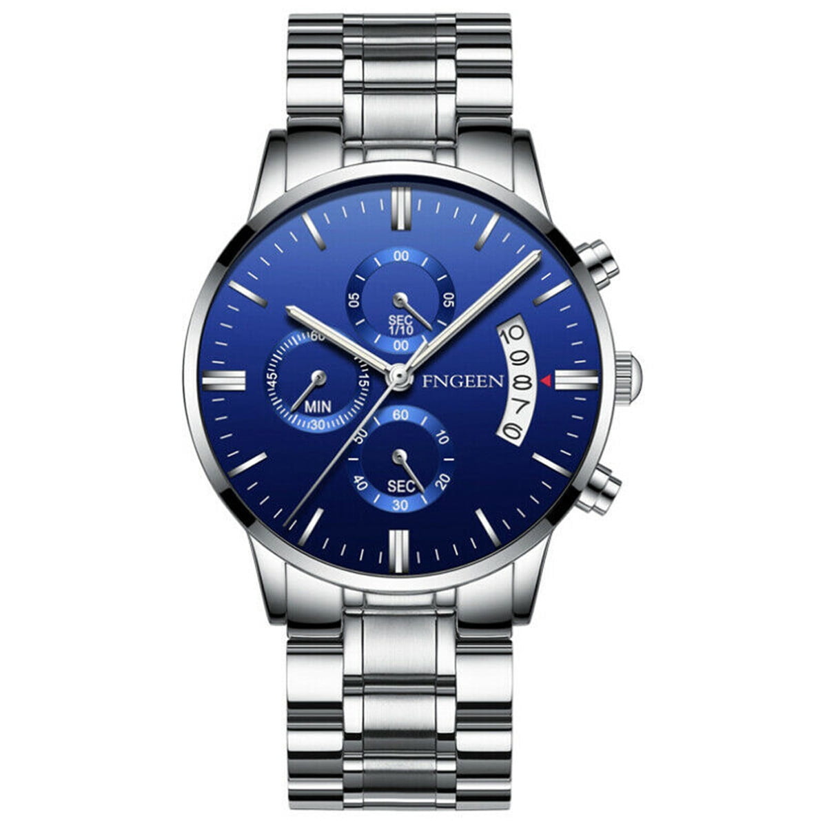 Xiaoluokaixin Men's Luxury Stainless Steel Waterproof Quartz Business Wrist Watch