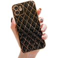 thumbnail image 1 of Compatible with iPhone Case,Shockproof Slim Glitter Pretty Full Protection Bumper Soft Silicone Girls Women Cover Case for iPhone 13（Black）, 1 of 7