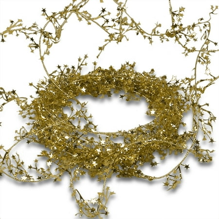 Gold Star Garland - Gold Small Star Garland Christmas | Length - 30 ft. by Paper Mart
