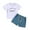 Blue, variant on Vedolay Two Piece Shorts Sets For Girl Kids Girls T-shirt+short-sleeved Two-piece Sportswear Summer Short-sleeved Suit,Blue 6-12 Months
