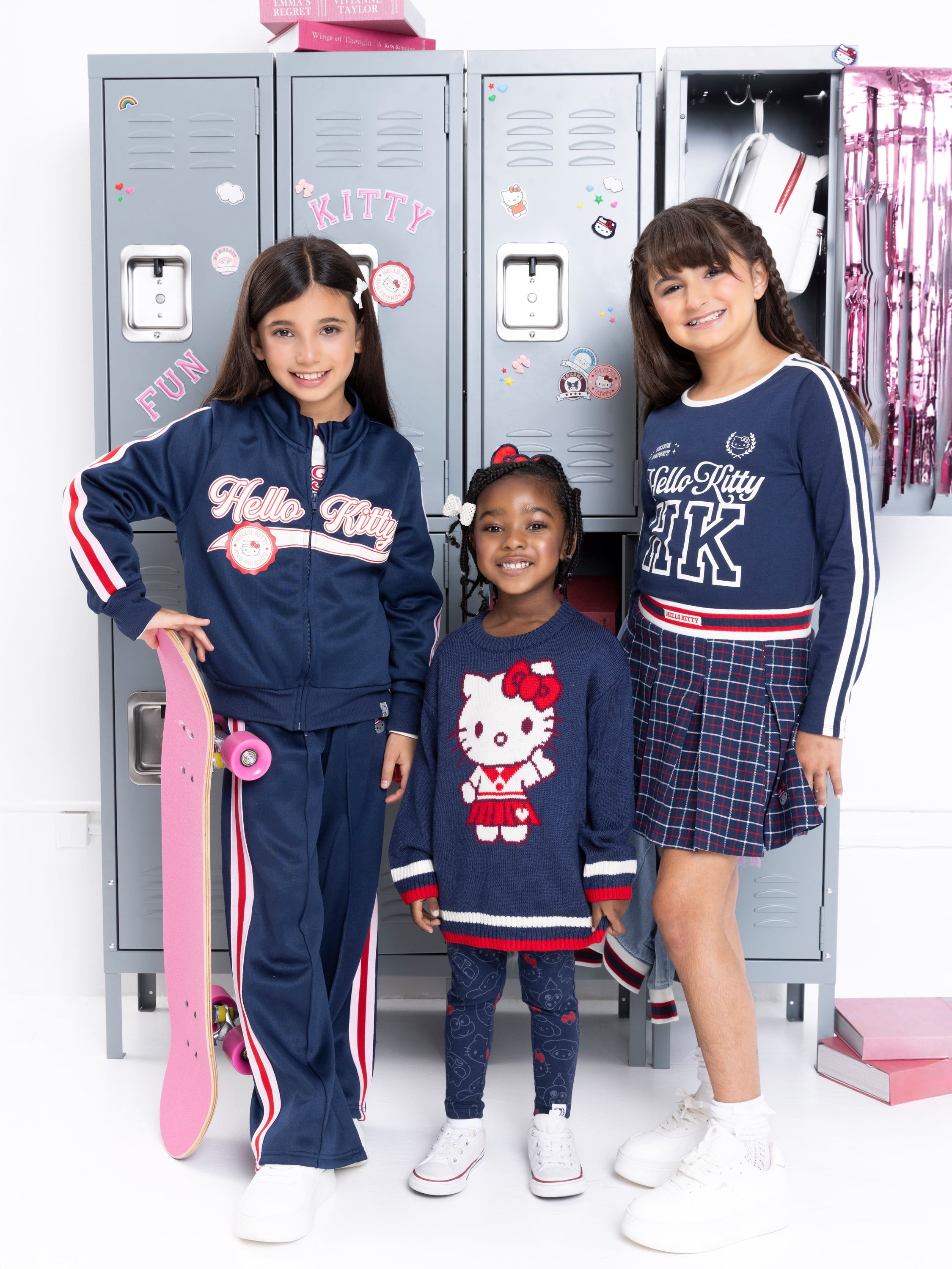Wonder Nation Hello Kitty Baby and Toddler Girls Cotton Graphic Tee with Long Sleeves, Sizes 12M-3T