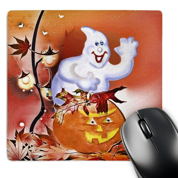 3dRose, Halloween Ghost and Pumpkin, MousePad