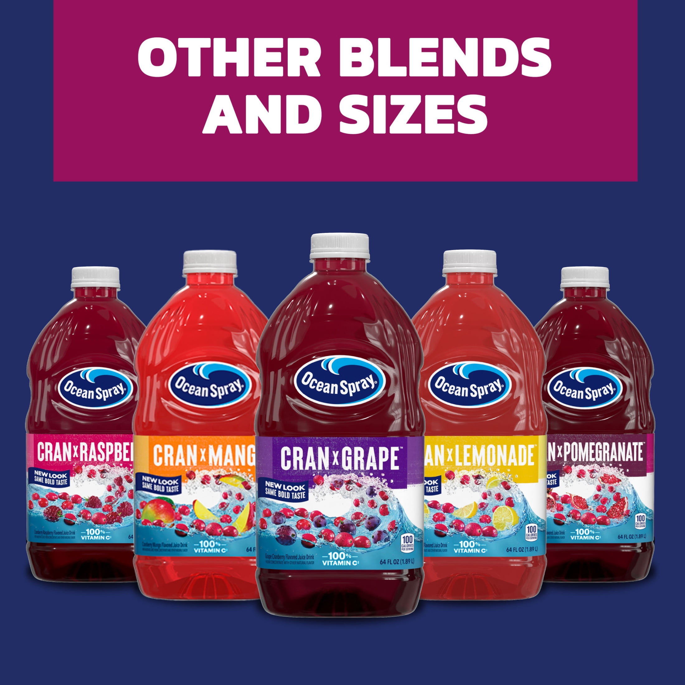 (8 pack) Ocean Spray® Cran-Pomegranate™ Cranberry Pomegranate Juice Drink, 64 fl oz Bottle