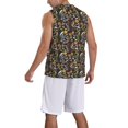 thumbnail image 2 of Pofeuu Daisies Flowers Print Basketball Jersey, Shirts for Men Youth Basketball Jersey Crew Neck-Medium, 2 of 6