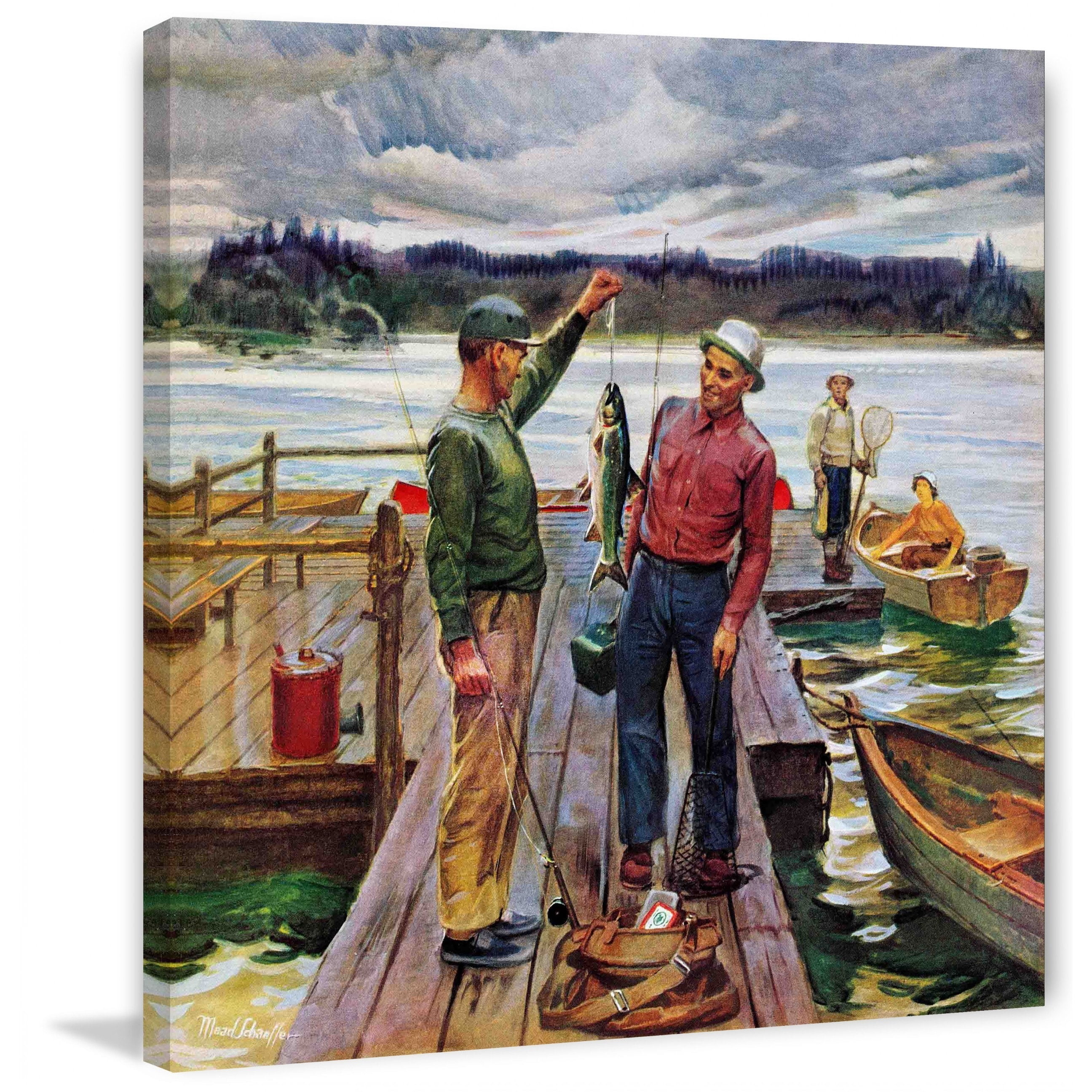 Marmont Hill Showing Off the Big One by Mead Schaeffer Painting Print on Canvas