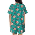 thumbnail image 6 of Susaid Starfish and Shell Print Women's Pajama Set, Button-Up Sleepwear with Elastic Waist Shorts, Perfect for Lounging, Yoga, Beach, and Casual Wear-4X-Large, 6 of 7