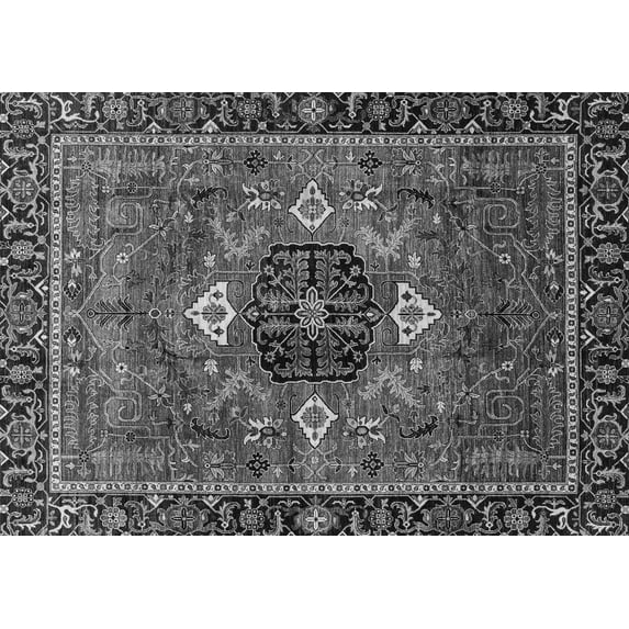 Ahgly Company Indoor Rectangle Persian Gray Traditional Area Rugs, 5' x 7'