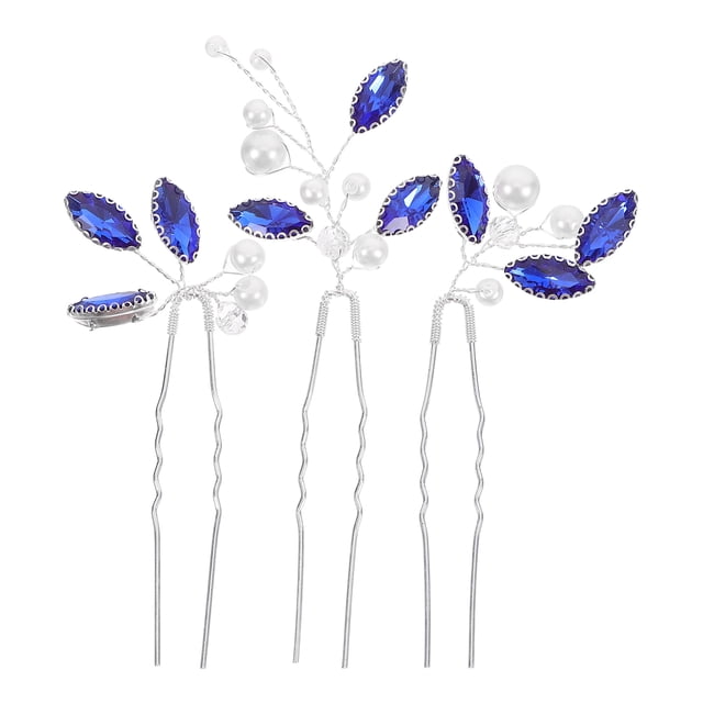 Miangastore 3 Pcs Fourchettes à Cheveux Design Strass Bâton de Cheveux Style Élégant Épingle à Cheveux