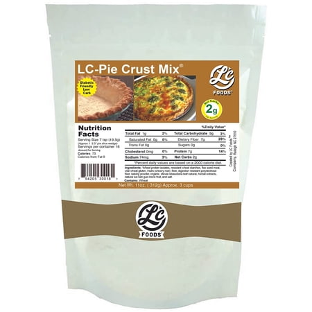 LC Foods Low Carb Pie Crust Mix | Natural Ingredients | No Preservatives | Protein & Fiber Rich | Keto | Sugar-Free | Diabetic Friendly | Flaky & Delicious (11 Oz)