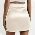 thumbnail image 5 of Adeawade Womens Fall Skirts Mini A Line Skirt Skirt High Waist Zipper Satin Ribbon Lined Skirt Skirt Lightweight Retro Daily Wear White L, 5 of 8