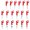 18 piece set, variant on Pin Extractor Tool Set for Automotive Terminal Service with Metal Tips and Red Handles for Tight Connector Access Work