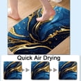 thumbnail image 5 of Blue and Gold Marble Texture Super Absorbent Quick-Drying Bathroom Mat Rug, Rubber Non-Slip Bottoms, Easy to Clean,Ultra Thin Bathroom Rugs Fit Under Door and Bathtub(20×31Inch), 5 of 6