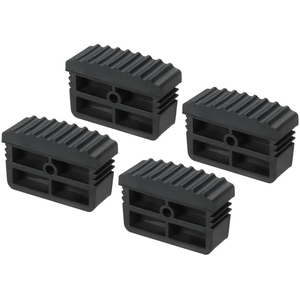 Cubiertas de patas de escalera de extensión de goma antideslizante para protección de escaleras, negro, paquete de 4
