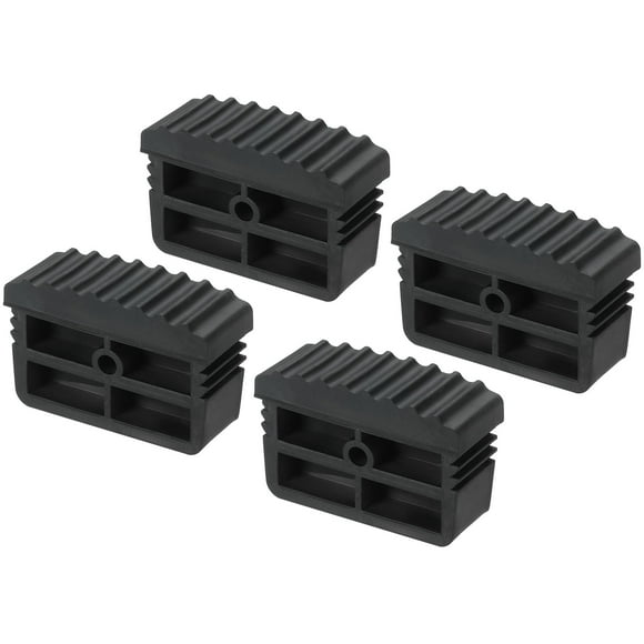 Cubiertas de patas de escalera de extensión de goma antideslizante para protección de escaleras, negro, paquete de 4