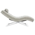 thumbnail image 5 of SAFAVIEH Monroe Chaise with Round Pillow, Grey Velvet/Chrome, 5 of 10