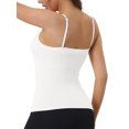 thumbnail image 3 of INSPIRE CHIC Women's Camisole Built-in Bra Padded Adjustable Spaghetti Strap Sleeveless Tanks Tops L White, 3 of 4