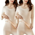 thumbnail image 1 of Timegard 2 Pcs Hauts pour Femmes Décontractés Ajustés Thermiques Confortables Col Rond Manches Longues sous-Vêtement, 1 of 3