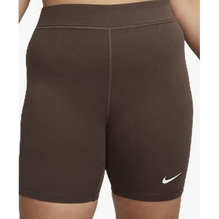 Nike Sportswear Classics Women's High-Waisted 8" Biker Shorts, Baroque Brown, Size 2X