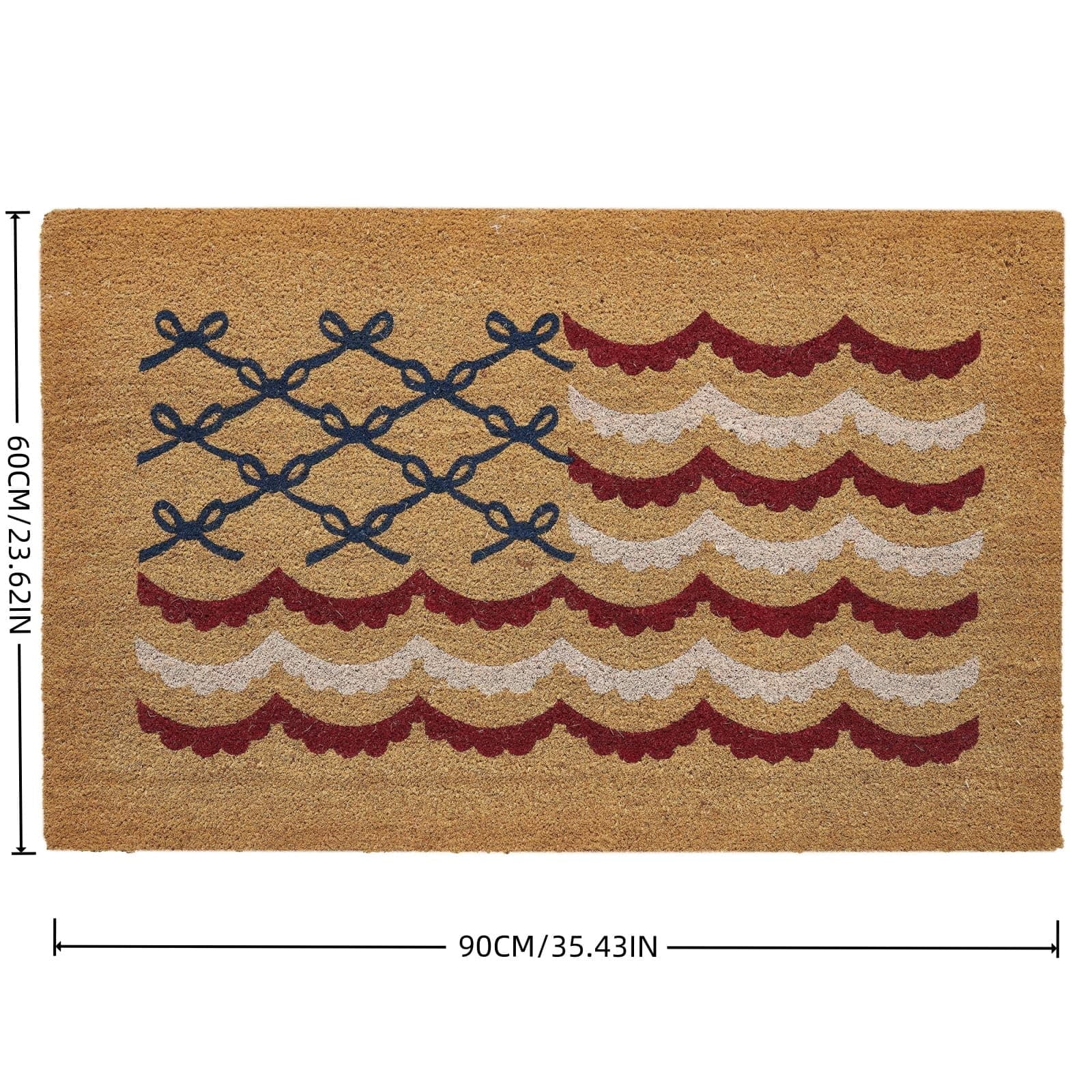 4th of July Patriotic Door Mat Outdoor Welcome Rug Non-Slip Independence Day Indoor Entrance Doormat Outside Porch Front Decor Floor Carpet,35.43x23.62in