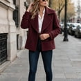 thumbnail image 5 of Enjoytime Jackets for Women Lapel Double Breasted Long Sleeve Cropped Coat Fashion Cozy Business Casual Fall Winter Outerwear, 5 of 6