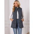 thumbnail image 3 of DARING DIVA Women's Stand Collar Sleeveless Puffy Jacket Lightweight Gilet M Dark Blue, 3 of 7