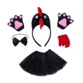 thumbnail image 3 of Disfraz de pollo, disfraz de animal de granja para cosplay navideño, accesorio para niñas y niños. Negro, 3 of 9
