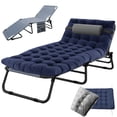 thumbnail image 6 of Ficisog Portable Folding Camping Cot Bed, Adjustable 4-Position Adults Reclining Folding Chaise with Pillow, Outdoor Folding Lounge Chair Sleeping Cot, 6 of 8