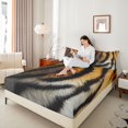 thumbnail image 4 of jejeloiu Tiger Pattern Twin Sheet Sets,Jungle Animal Twin Fitted Sheet,Abstract Stripe Lines Flat Sheet For Men Women,Ultra Soft Home Decor,3 Pieces, 4 of 7