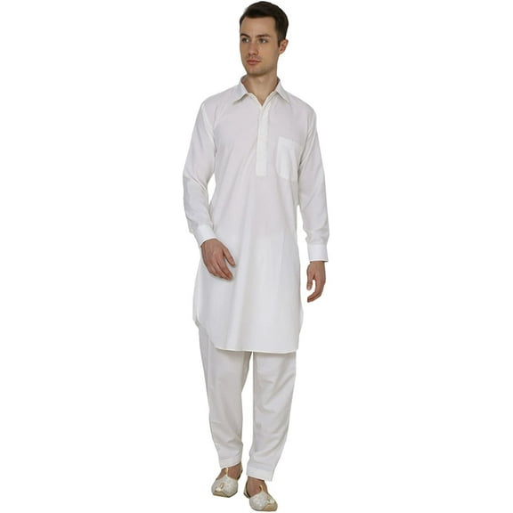 Royal Kurta Mens Cotton Blend Pathani Set