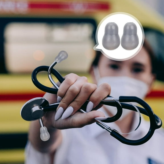 LITINKIMI Ear Bud Replacement Tip Stethoscope Ear Tips PVC Grey 4Pcs