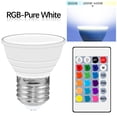thumbnail image 1 of Bombilla LED RGB, Bombilla que cambia color, Base de tornillo regulable E27, Bombilla de lámpara de inundación de lámpara de humor - 15 opciones de color - - Lente Crema Lente Colco Bombilla de luz RGB, 1 of 8