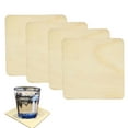 thumbnail image 1 of 4 piezas cuadradas de madera en blanco sin terminar, recortes cuadrados de madera para manualidades, posavasos, pirograbado, pintura, accesorios fotográficos y decoraciones, 1 of 8